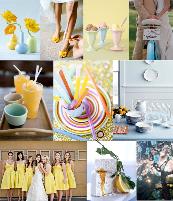 turquoise and yellow wedding ideas