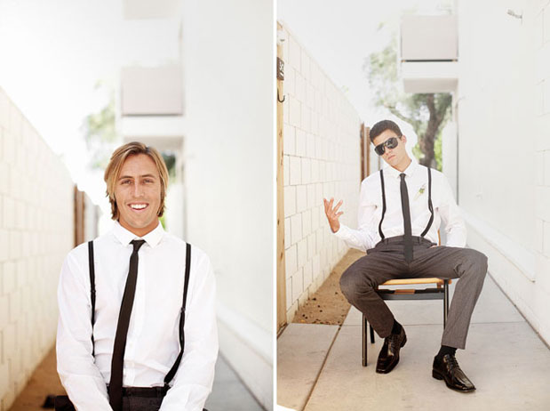 ace hotel indie wedding palm springs james moes groomsmen in suspenders