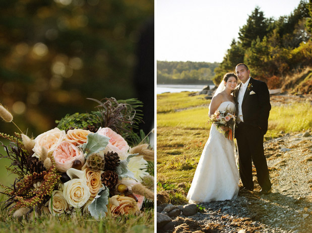 pink autumn fall wedding bouquet maine farm