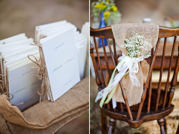 wedding programs burlap accent