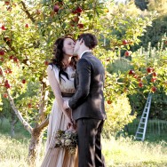 Apple Orchards and a Pleated Wedding Gown