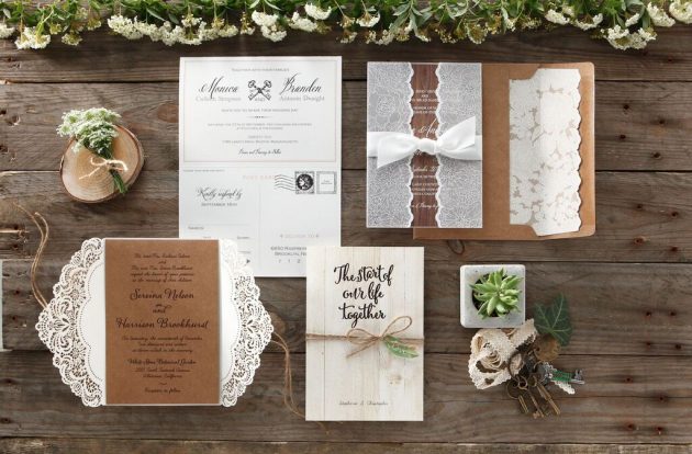 Laser-cut wedding invitations feature the most extravagant and detailed designs that you can’t get from standard printing. We are totally in love with the